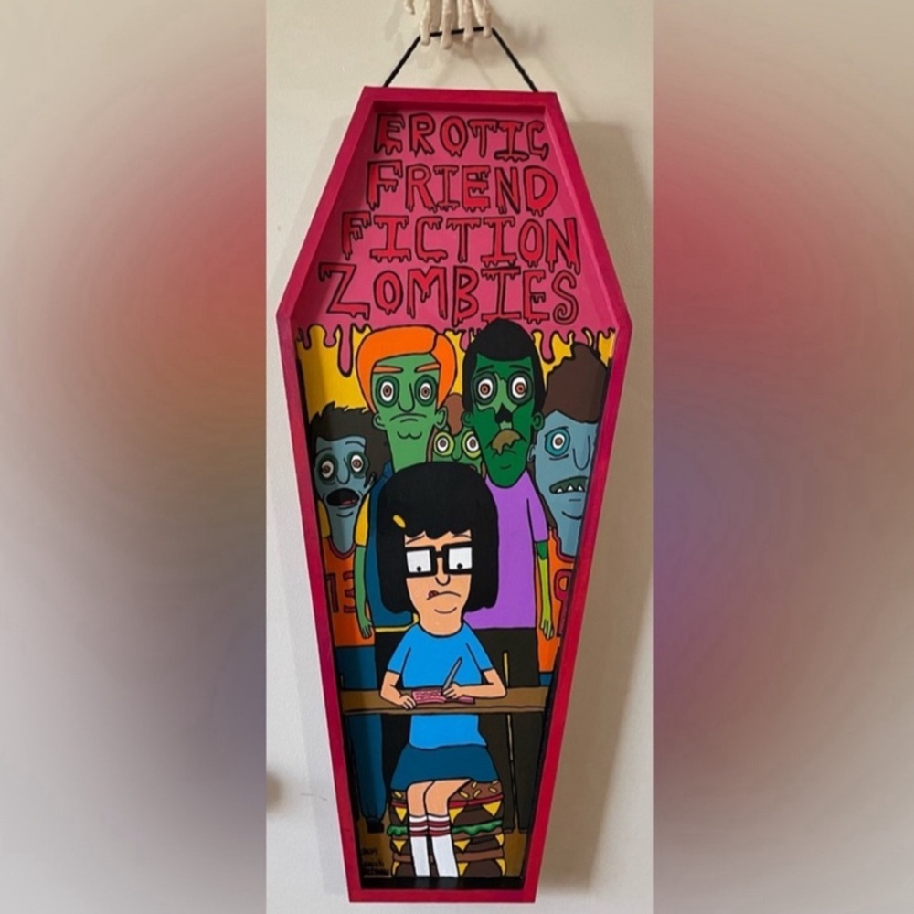 “Erotic Friend Fiction” Zombie Edition 30X13 Acrylic Paint on Wood Tina Belcher